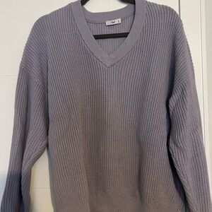 TNA Women's V-Neck Sweater in Light Gray